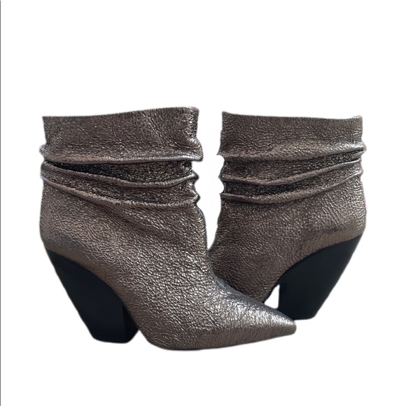 Iro Bronze Textured Theke Ankle Boots 